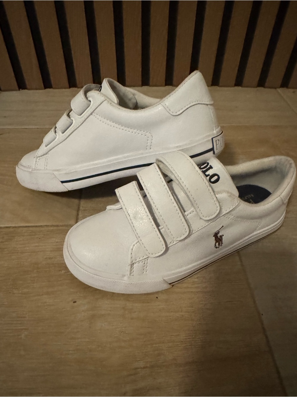 Polo by Ralph Lauren Kids White Triple Velcro Sneakers
